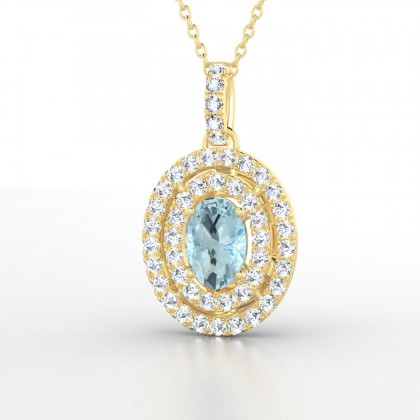 Odélie Pendentif Aigue-marine en Or jaune 18k