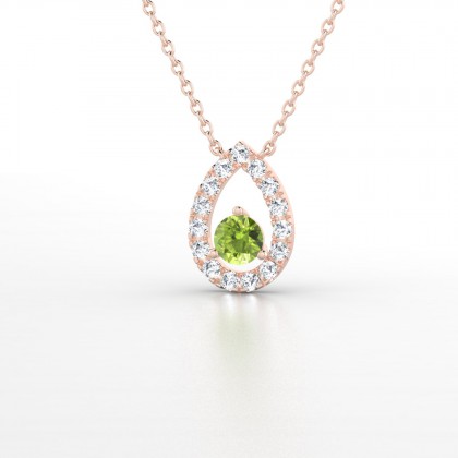 Odette Pendentif Péridot en Or rose 18k