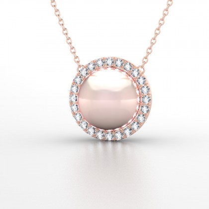 Pava Pendentif Perle d'eau douce rose en Or rose 18k