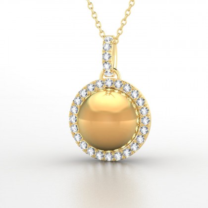 Pavana Pendentif Perle d'eau douce dorée en Or jaune 18k