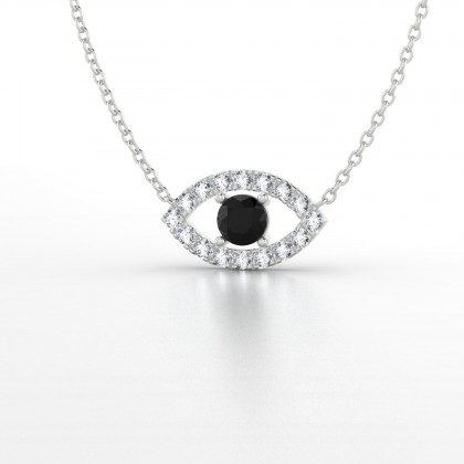 Persia Pendentif Diamant noir en Or blanc 18k