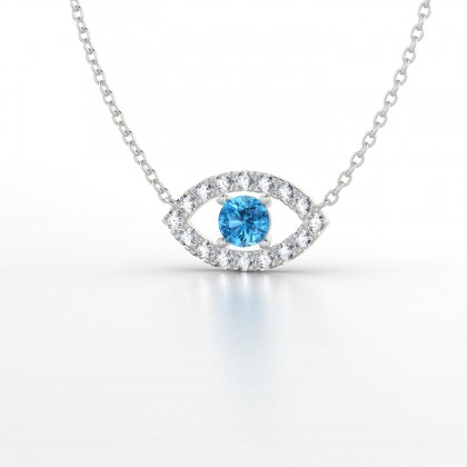 Persia Pendentif Topaze en Or blanc 18k