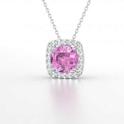 Phénoménal Pendentif Saphir rose en Argent 925