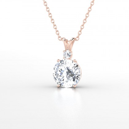 Plaisante Pendentif Diamant 0,70 carat en Or rose 18k
