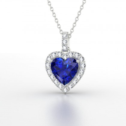 Pompadour Pendentif Saphir en Or blanc 18k
