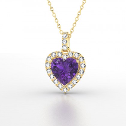 Pompadour Pendentif Améthyste en Or jaune 18k