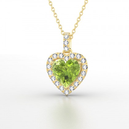 Pompadour Pendentif Péridot en Or jaune 18k