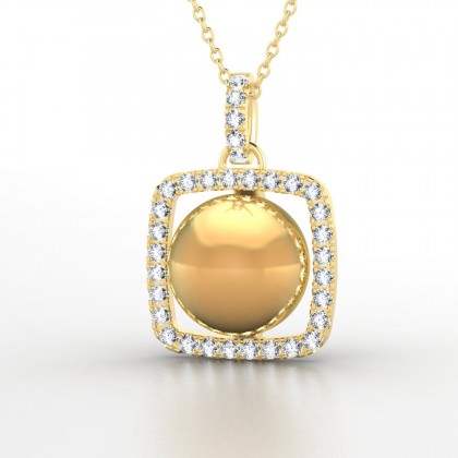 Rava Pendentif Perle d'eau douce dorée en Or jaune 18k