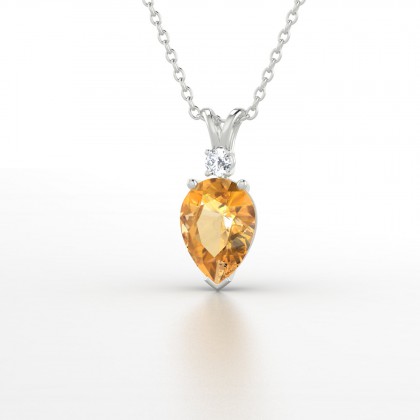 Régal Pendentif Citrine en Or blanc 18k