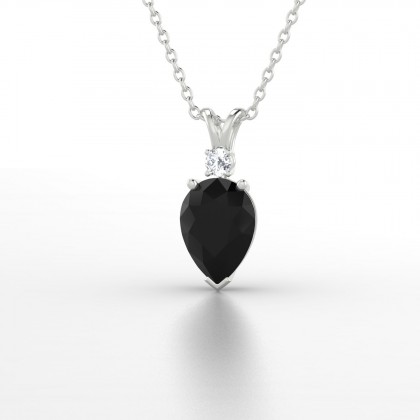 Régal Pendentif Diamant noir en Or blanc 18k