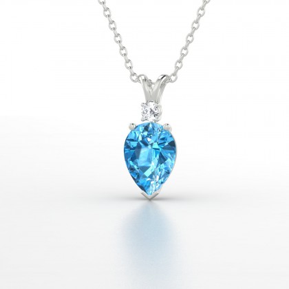Régal Pendentif Topaze en Or blanc 18k