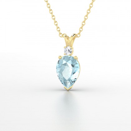 Régal Pendentif Aigue-marine en Or jaune 18k