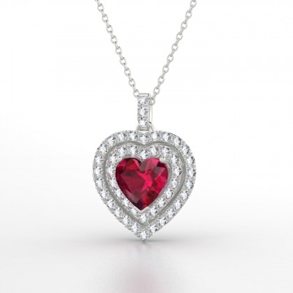 Sanseverina Pendentif Rubis en Argent 925