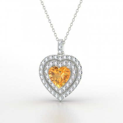 Sanseverina Pendentif Citrine en Or blanc 18k
