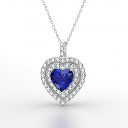 Sanseverina Pendentif Saphir en Or blanc 18k