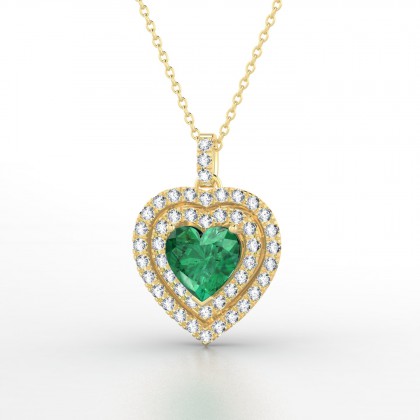 Sanseverina Pendentif Emeraude en Or jaune 18k