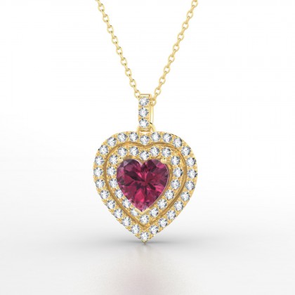 Sanseverina Pendentif Grenat en Or jaune 18k