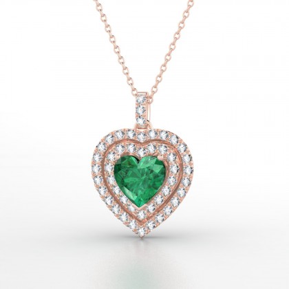 Sanseverina Pendentif Emeraude en Or rose 18k