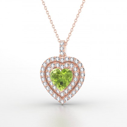 Sanseverina Pendentif Péridot en Or rose 18k