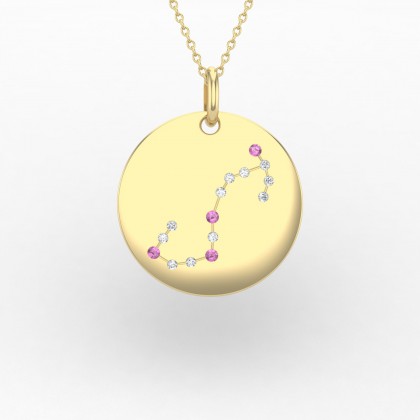 Scorpio Pendentif Saphir rose en Or jaune 18k