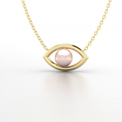 Shabana Pendentif Perle d'eau douce rose en Or jaune 18k