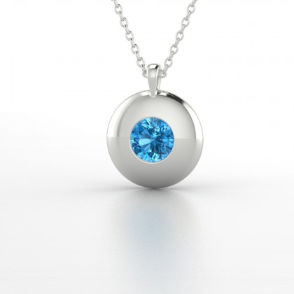 Symphonie Pendentif Topaze en Or blanc 18k