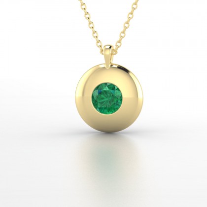Symphonie Pendentif Emeraude en Or jaune 18k