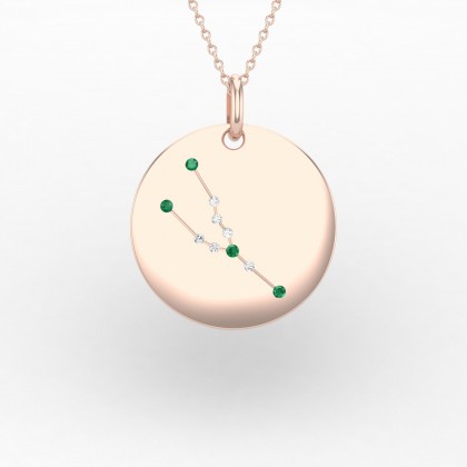 Taurus Pendentif Emeraude en Or rose 18k