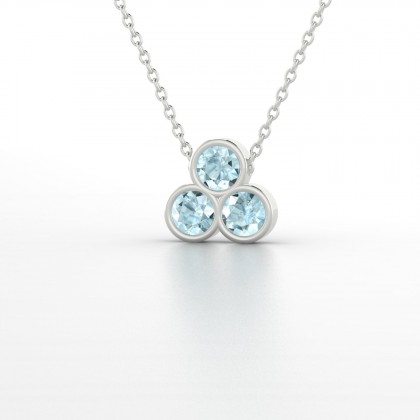 Triade Pendentif Aigue-marine en Argent 925