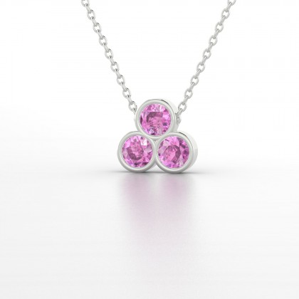 Triade Pendentif Saphir rose en Argent 925