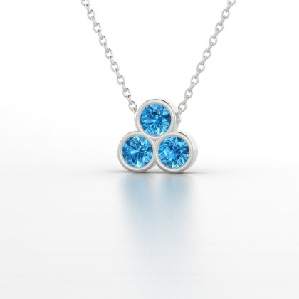 Triade Pendentif Topaze en Or blanc 18k