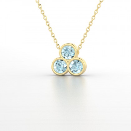 Triade Pendentif Aigue-marine en Or jaune 18k