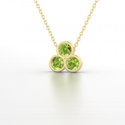 Triade Pendentif Péridot en Or jaune 18k