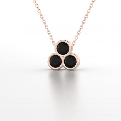 Triade Pendentif Diamant noir en Or rose 18k