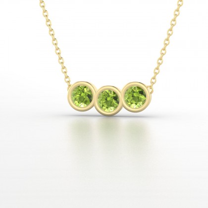 Trinité Pendentif Péridot en Or jaune 18k