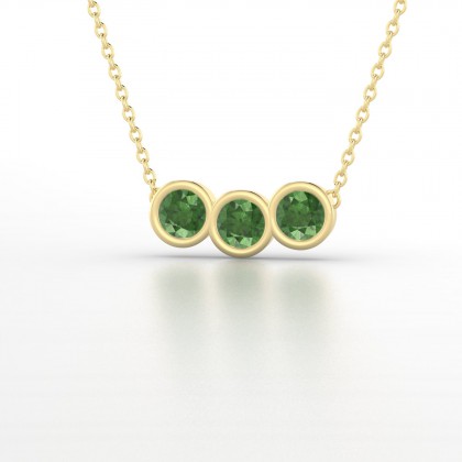 Trinité Pendentif Tourmaline en Or jaune 18k