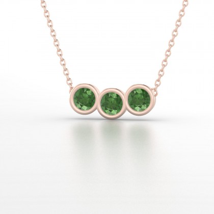 Trinité Pendentif Tourmaline en Or rose 18k