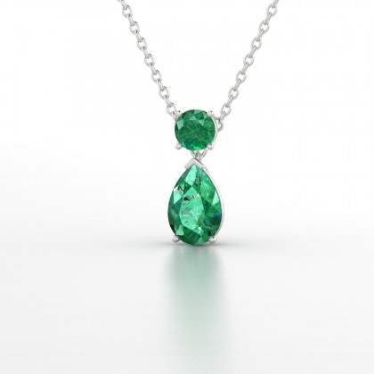 Yvette Pendentif Emeraude en Argent 925