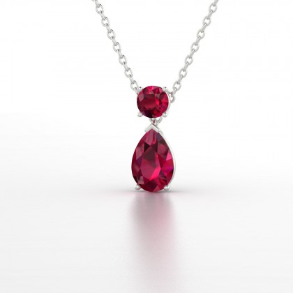 Yvette Pendentif Rubis en Argent 925