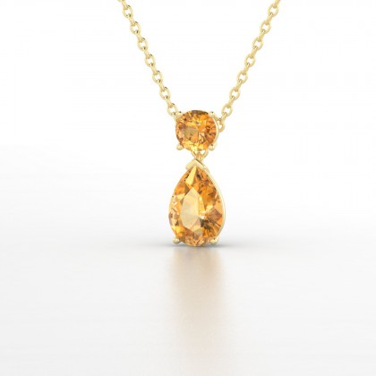 Yvette Pendentif Citrine en Or jaune 18k