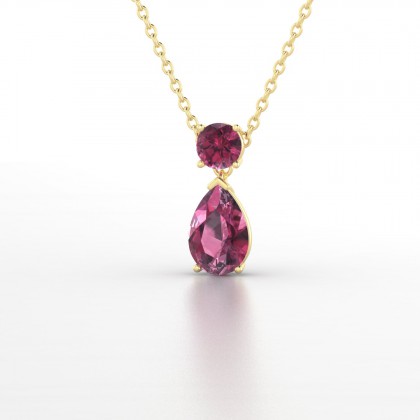 Yvette Pendentif Grenat en Or jaune 18k
