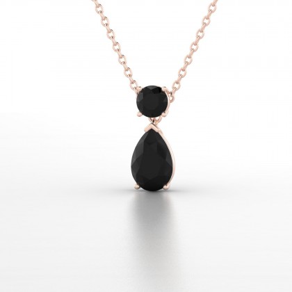 Yvette Pendentif Diamant noir en Or rose 18k