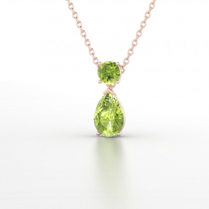 Yvette Pendentif Péridot en Or rose 18k