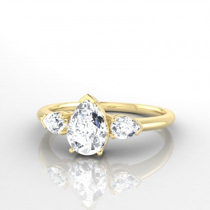 Accordance Bague Diamant en Or jaune 18k