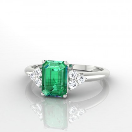 Admiration Bague Emeraude en Or blanc 18k