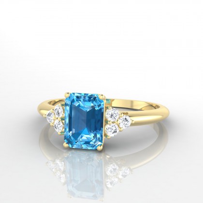 Admiration Bague Topaze en Or jaune 18k