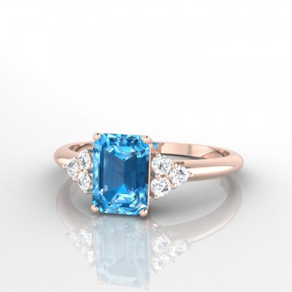 Admiration Bague Topaze en Or rose 18k
