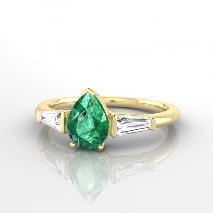 Confidence Bague Emeraude en Or jaune 18k