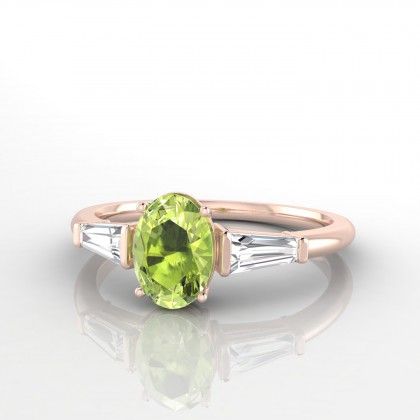 Prestigieuse Bague Péridot en Or rose 18k