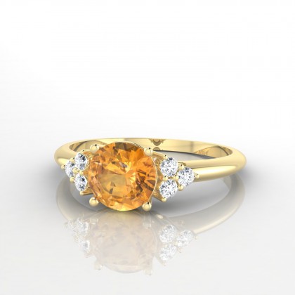 Singulière Bague Citrine en Or jaune 18k